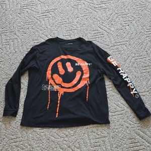 Fashion Nova Be Happy Graffiti Long Sleeve Tee Size Large